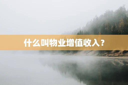 什么叫物业增值收入？