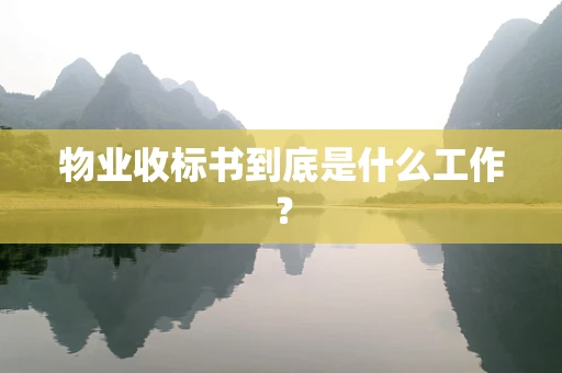 物业收标书到底是什么工作？
