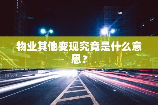 物业其他变现究竟是什么意思？