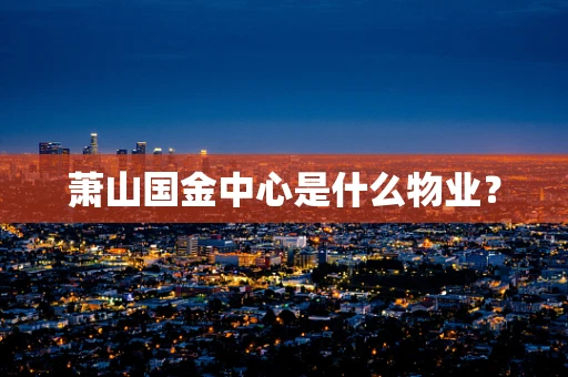 萧山国金中心是什么物业？