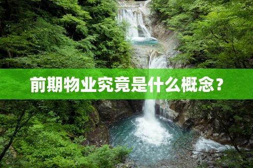 前期物业究竟是什么概念？