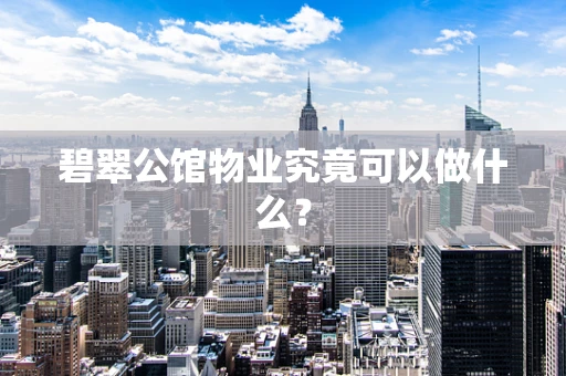 碧翠公馆物业究竟可以做什么？
