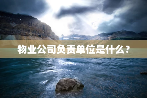 物业公司负责单位是什么？