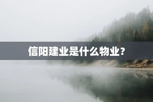信阳建业是什么物业？