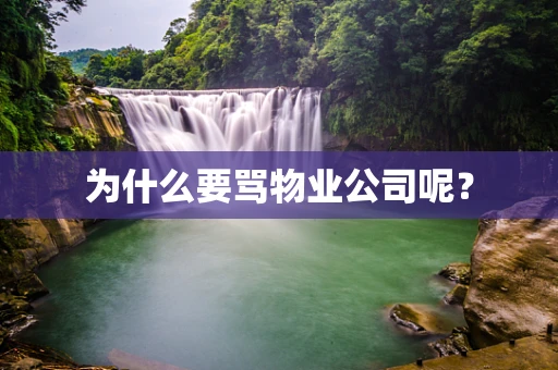 为什么要骂物业公司呢？
