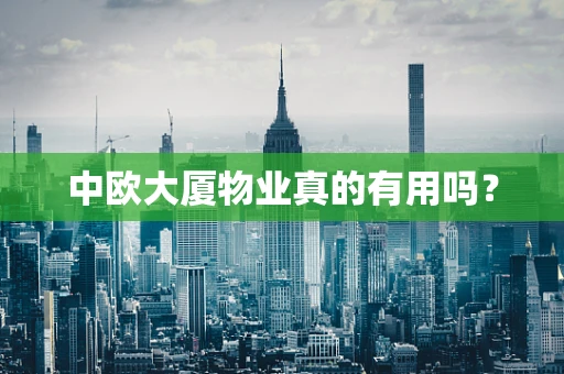 中欧大厦物业真的有用吗？