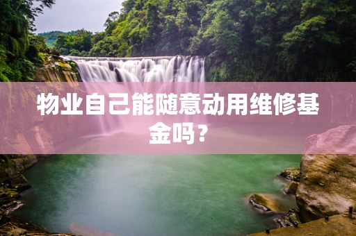 物业自己能随意动用维修基金吗？
