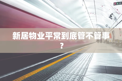 新居物业平常到底管不管事？