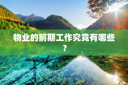 物业的前期工作究竟有哪些？