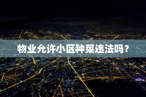 物业允许小区种菜违法吗？