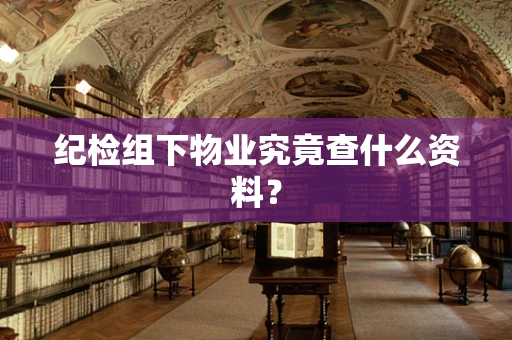 纪检组下物业究竟查什么资料？