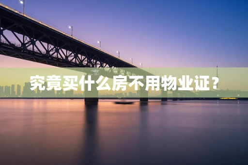 究竟买什么房不用物业证？
