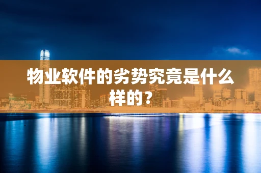 物业软件的劣势究竟是什么样的？