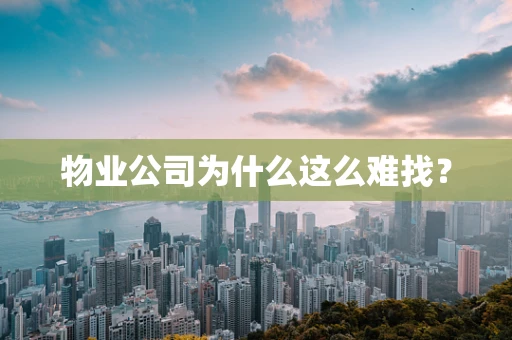 物业公司为什么这么难找？