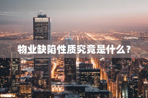 物业缺陷性质究竟是什么？