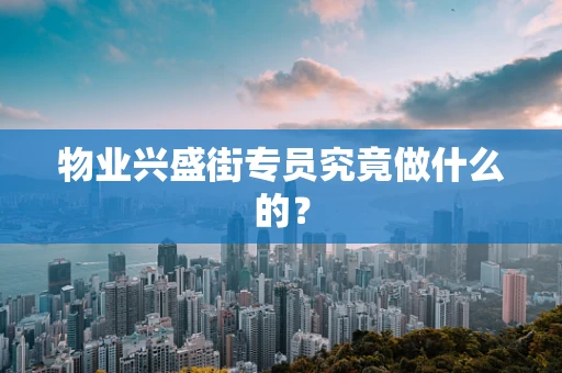 物业兴盛街专员究竟做什么的？
