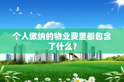 个人缴纳的物业费里都包含了什么？