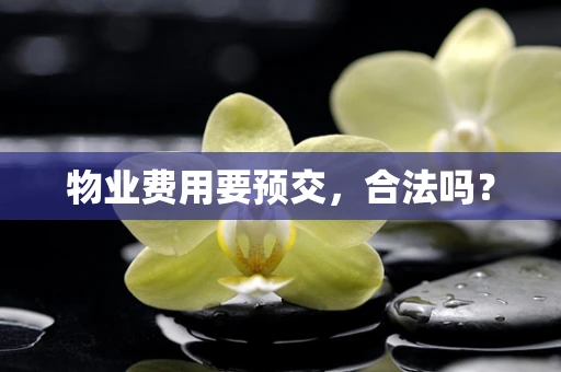 物业费用要预交，合法吗？