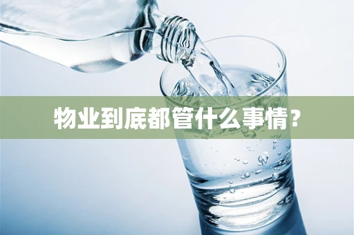 物业到底都管什么事情？