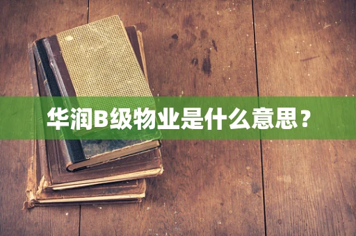 华润B级物业是什么意思？