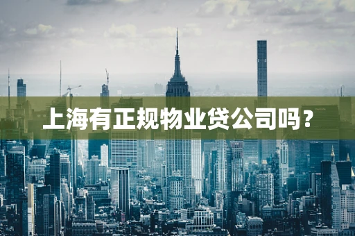 上海有正规物业贷公司吗？