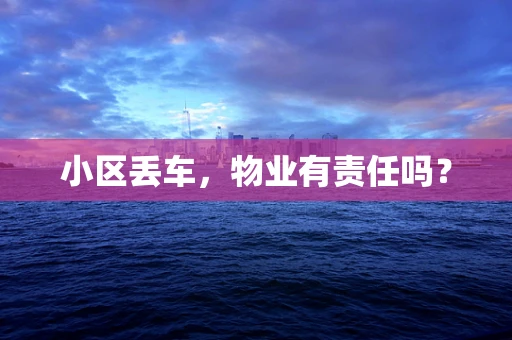 小区丢车，物业有责任吗？