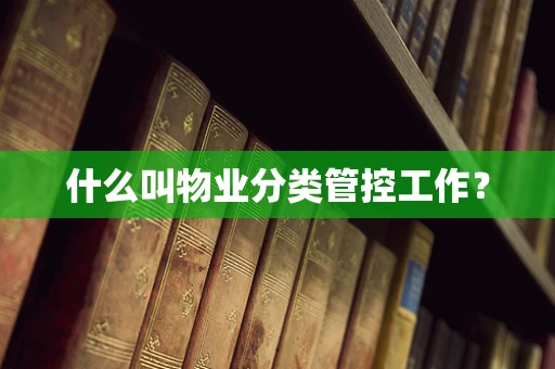 什么叫物业分类管控工作？