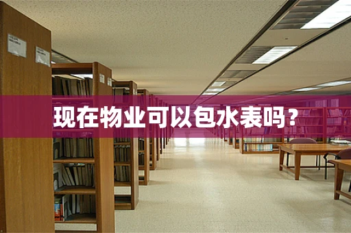 现在物业可以包水表吗？