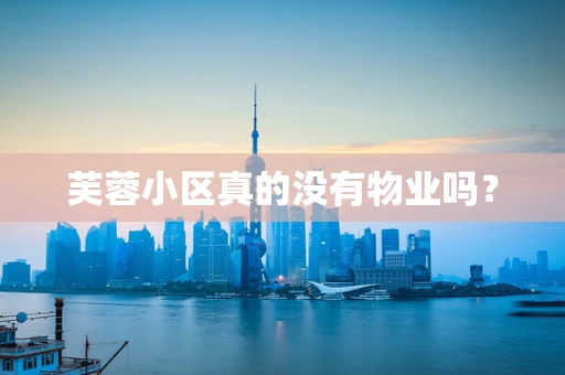 芙蓉小区真的没有物业吗？