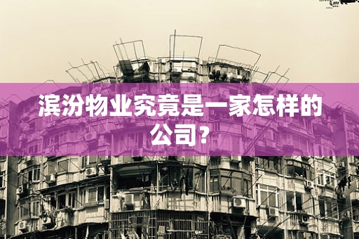 滨汾物业究竟是一家怎样的公司？