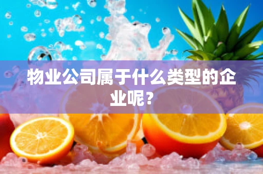 物业公司属于什么类型的企业呢？