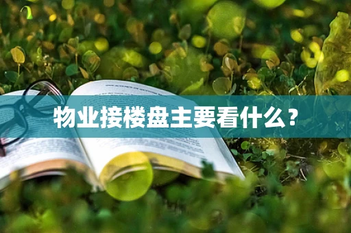 物业接楼盘主要看什么？