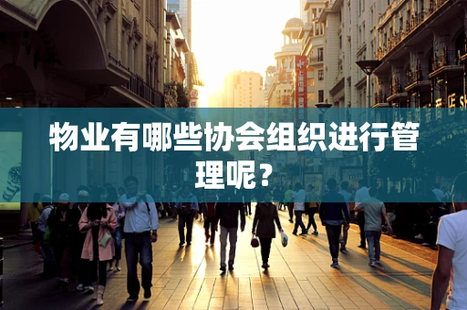 物业有哪些协会组织进行管理呢？