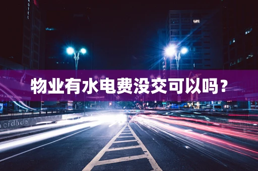物业有水电费没交可以吗？